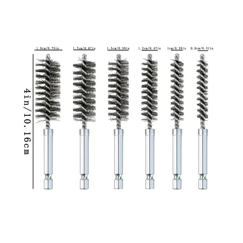 Stainless Steel Bore Brush Metal Bore Brush Kit Cleaning Brushes Tool For Automotive Interiors Pipes Drill Impact Tool Cleaning