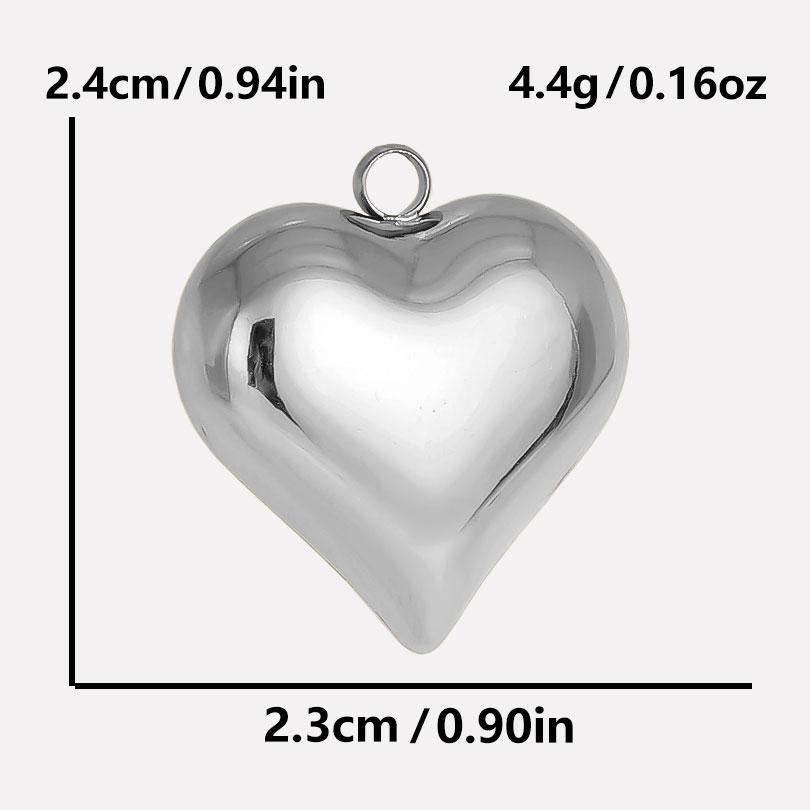 3pcs Gold/Silver Color Love Stainless Steel Heart Charm Pendants For Jewelry Making Supplies Handmade Earring Necklace Materials
