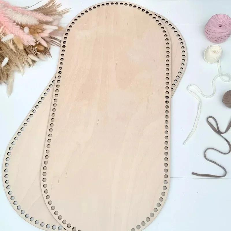 2026 Últimos Modelos Cesta Ovalada de Moisés Base de Madera Base Natural Moldeador para Crochet Tejido Manualidades