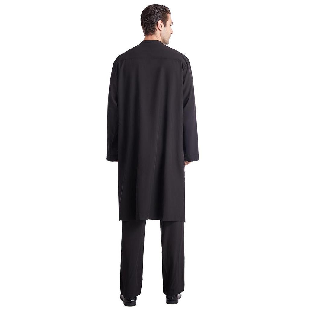Men's Plus Size Ethnic Round Neck Robe Set - Middle Eastern and Southeast Asian Style
