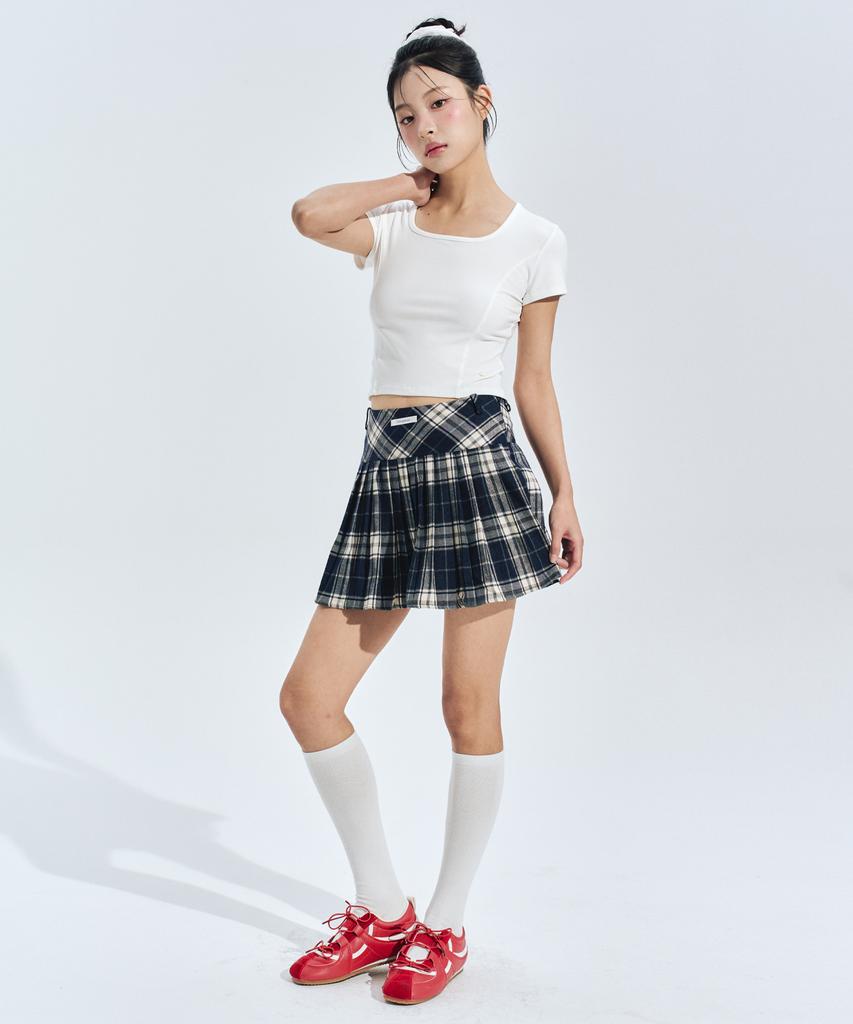 Zero Planet Ivy Check Skirt Pants [Navy]