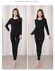 Volcanic Rock Winter Thermal Suit: Thick, Solid Color Round Neck Underwear for Men & Women - Autumn/Winter