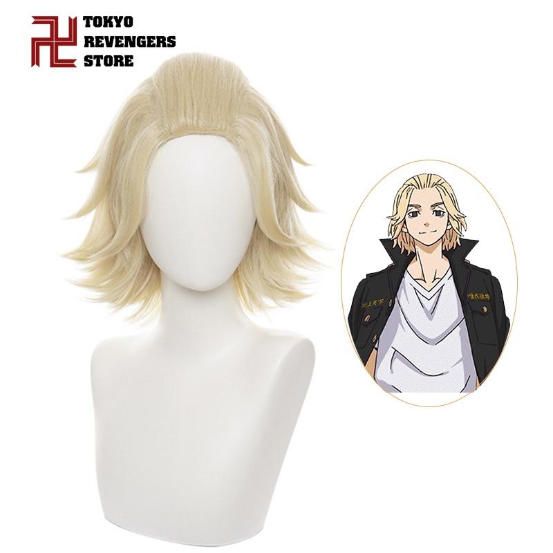 Tokyo Revengers Sano Manjiro Mikey Golden Hairpiece Cosplay Wig For Halloween Carnival Props