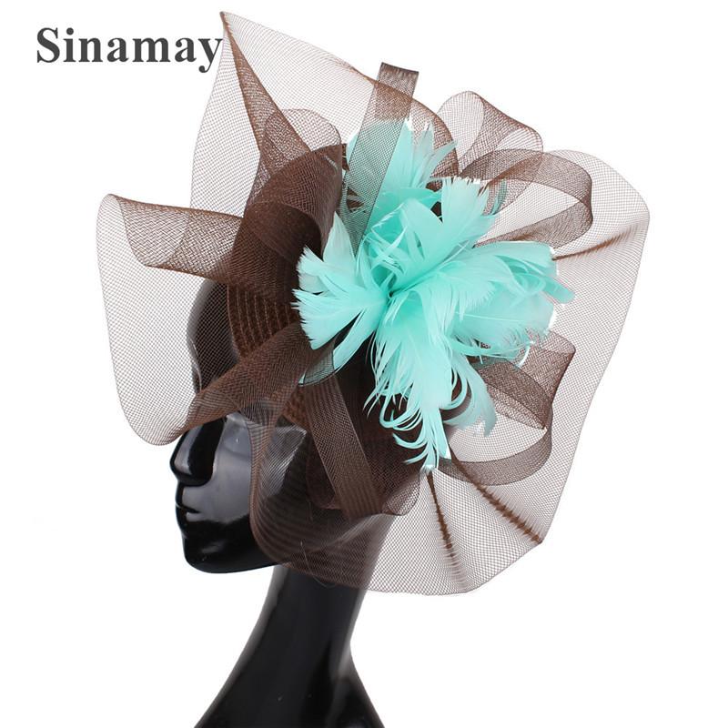 European And American Bride Hair Accessories Feather Headgear Popular Banquet Photo Top Hat Pp Imitation Hemp Headgear