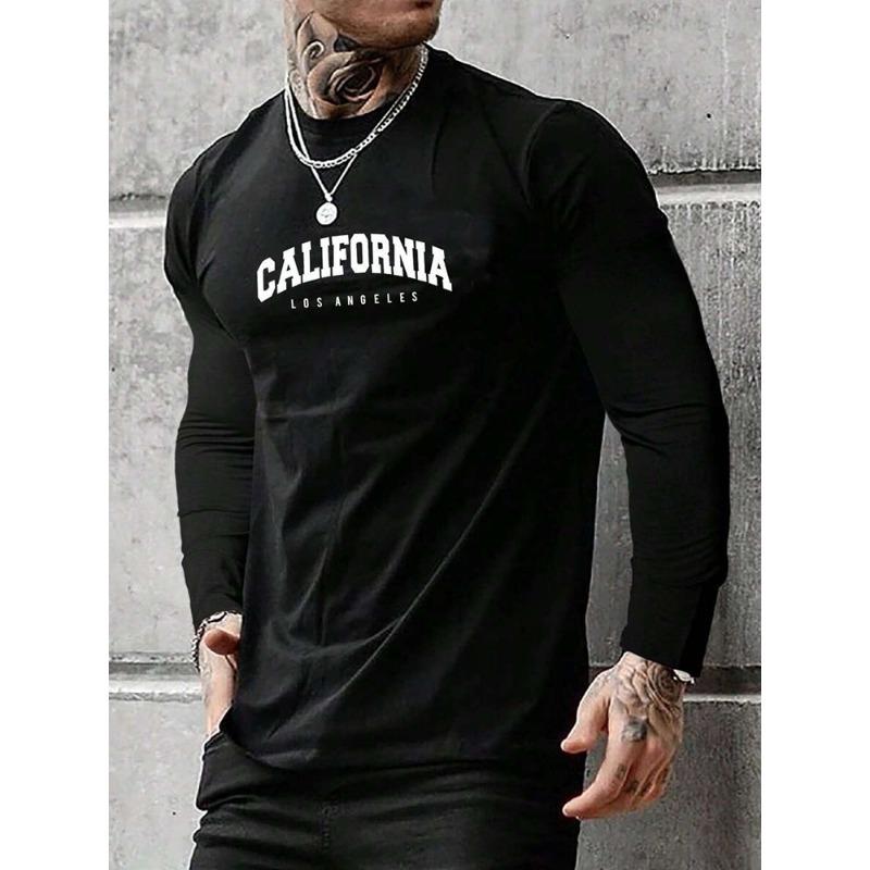 Religious Style Cross Print Men's Long-sleeved T-shirt A Warm Long-sleeved T-shirt For Men Suitable For Autumn And Winter Season