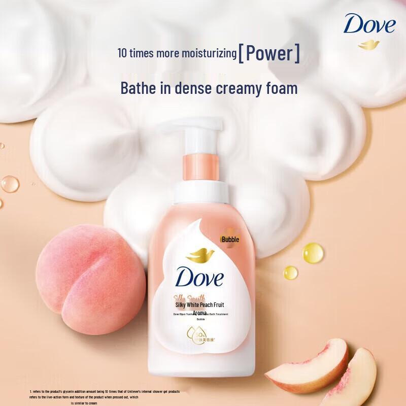DOVE White Peach Shower Foam & Shampoo Set