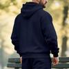 Men's Plus Velvet Solid Color Casual Sports Hoodie for Fall/Winter