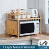 Kitchen Microwave Oven Storage Rack 1 Layer Bamboo Adjustable  Countertops Organizer Shelf Hanging Hook Chopping Board Holder