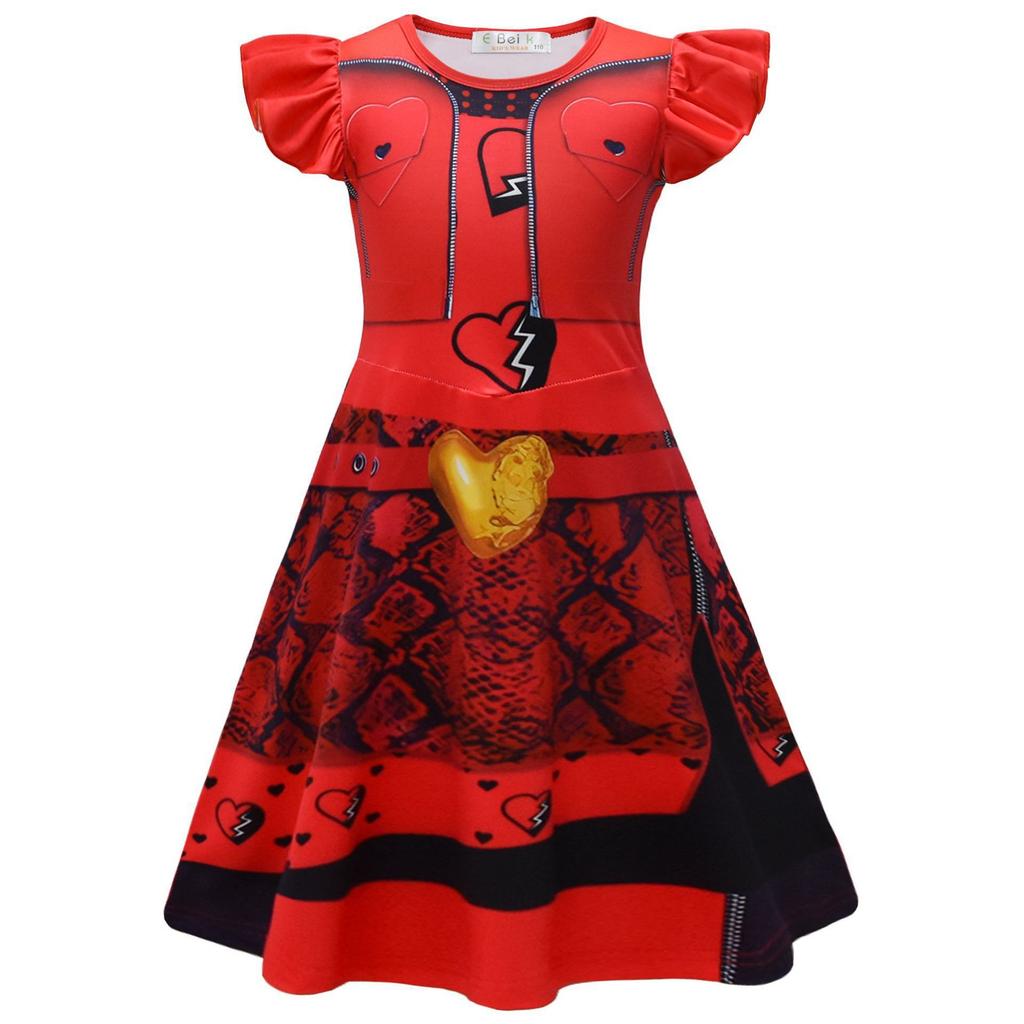 Cartoon Digital Printing Clothing, Middle-Aged And Older Children'S Feifei Sleeve Dress + Pants + Bag