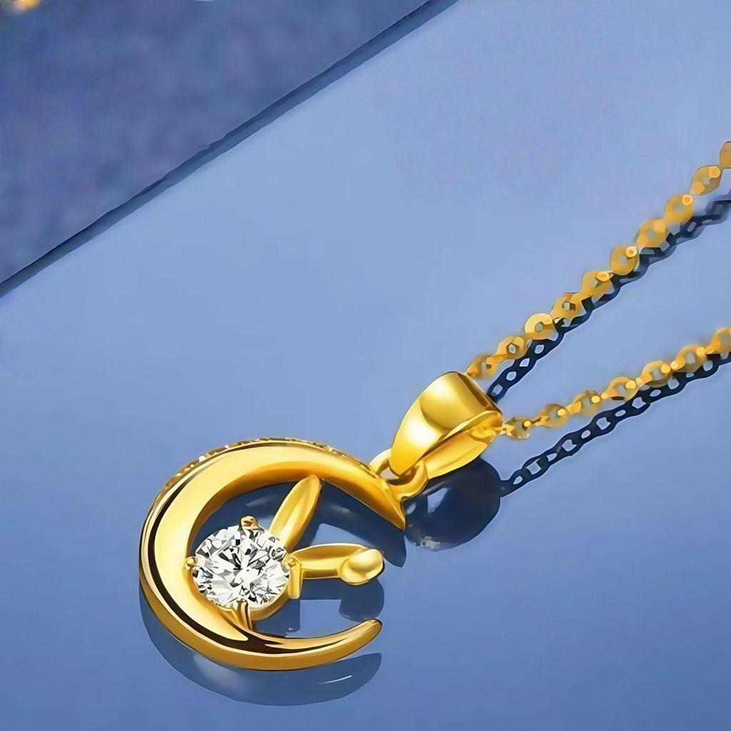 Exquisites Gold-Mondhase-Halsketten für Damen - Koreanischer Stil Anhänger