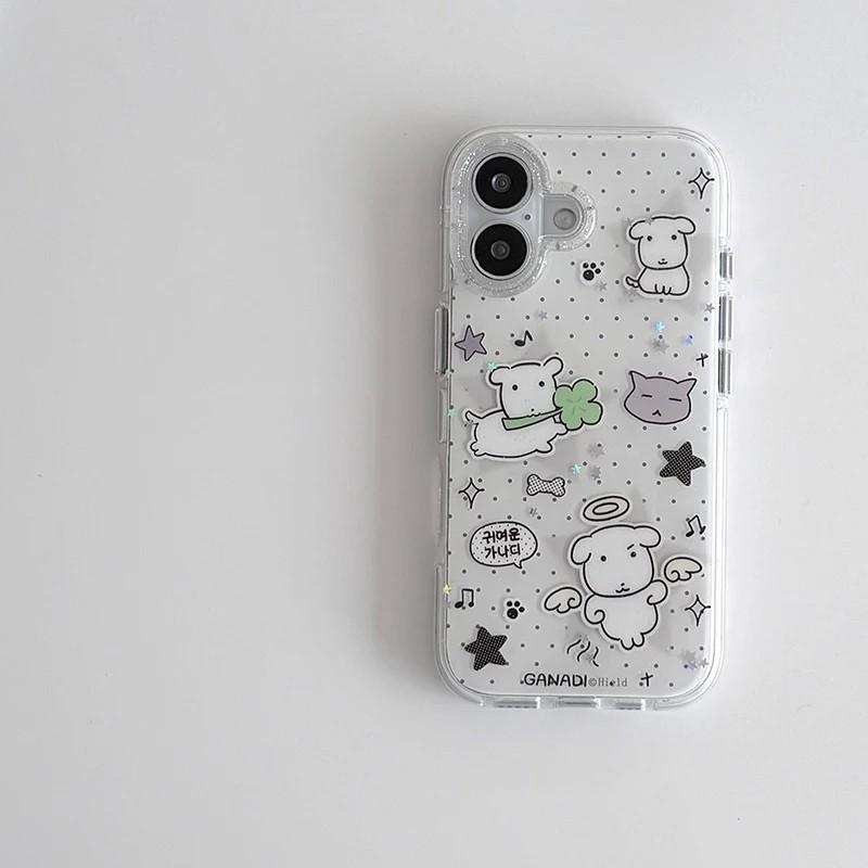 Kawaii Puppy Polka Dots Phone Case for Samsung Galaxy A37 A57 A17 A56 A36 A26 A73 A55 A54 A53 A52 A34 A33 A23 A14 A13 4G5G Cover