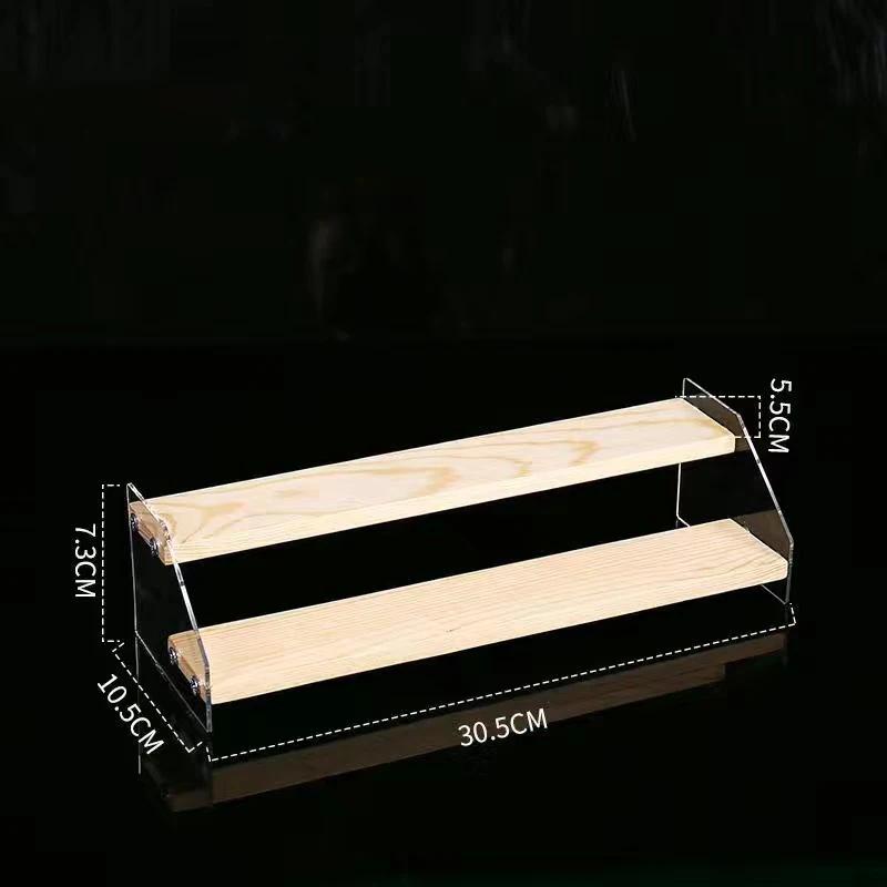 

2-6 Layer Solid Wood Acrylic Storage Rack Jewelry Cosmetics Display Ladder-Style Rack Mini Figure Toy Model Doll Showcase Holder