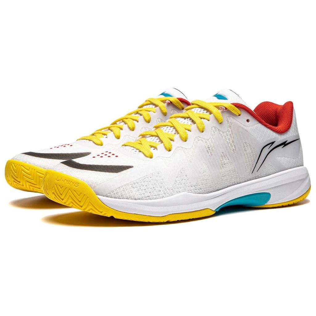 Li Ning Table Tennis Collection Abrasion Resistant Breathable Support Low Top Table Tennis Shoes Unisex White Yellow APPU003-4