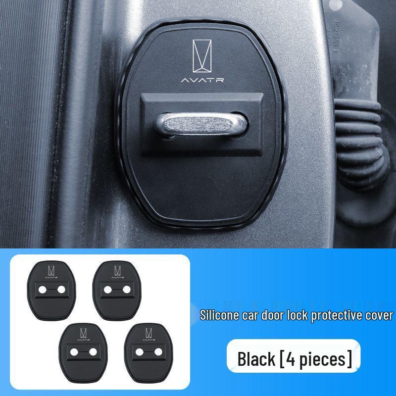 Avatr Silicone Door Lock Cover: Dustproof, Anti-rust, Shock Absorbing Protective Sleeve (07/11/12 Models) Avatr 07 Complete Set 4 Pieces Molded Silicone