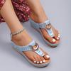 Fashion Women's Fashion Thick-soled Flip Flops Wedge Open Toe Beach Roman Clip-toe Sandal Luxury Metal Buckle Designer Sandals for Women