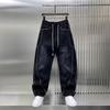 New 2026 thickened men's jeans, loose straight casual wide-leg pants