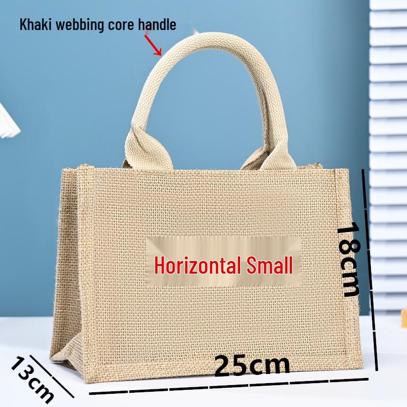 Durable Multi-Size Solid Color Linen Tote Bag - Hand-Painted Design