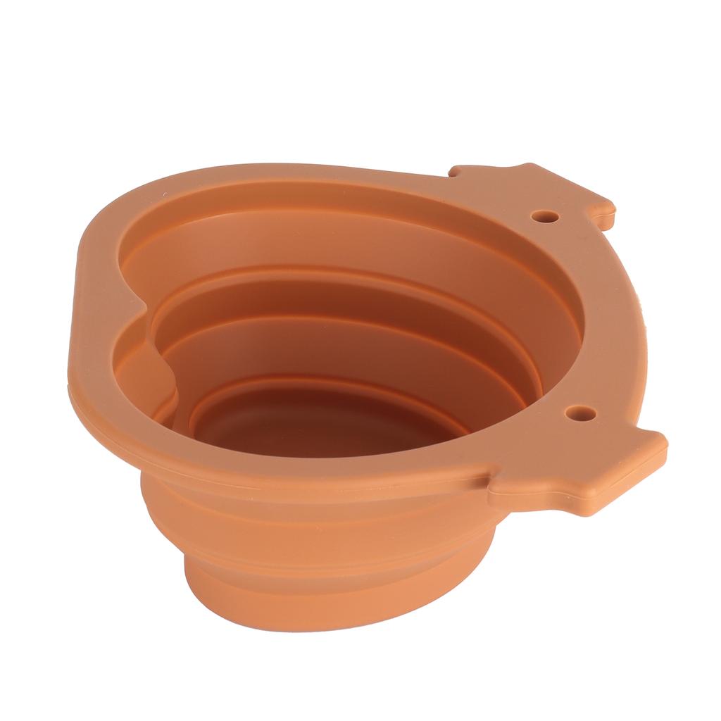 600ml Zusammenfaltbarer Hundenapf Braun Langlebig Multifunktional Faltbar Tragbarer Hundenapf für Wandern Camping