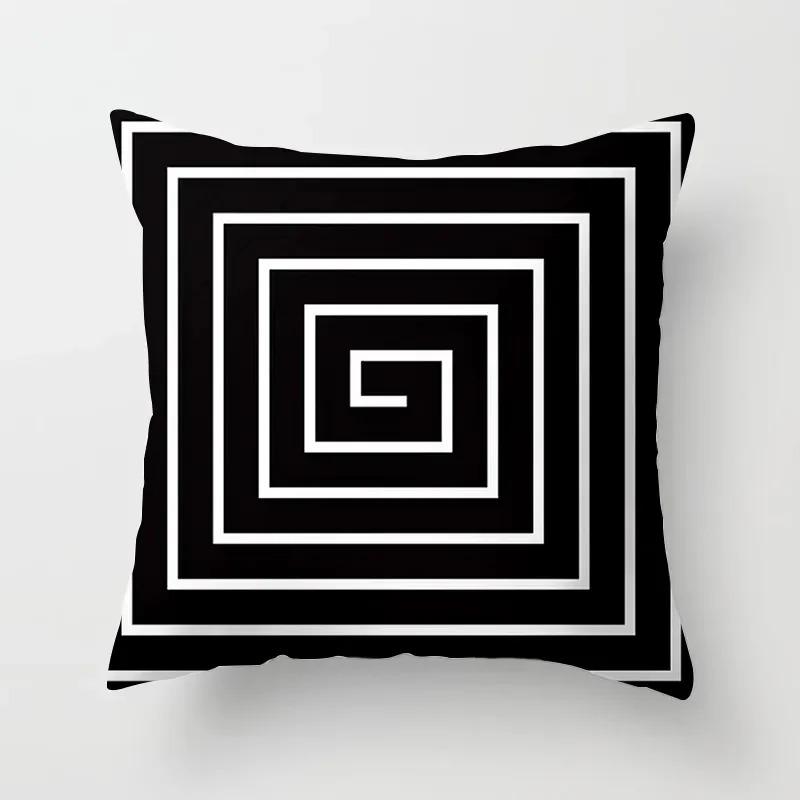 High-grade Black and White Geometric Irregular Pattern Pillowcase Office Living Room Home Pillowcase Car Ornaments