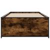 Bed Frame Smoked Oak 90x190 cm Wood Based Panel and Metal