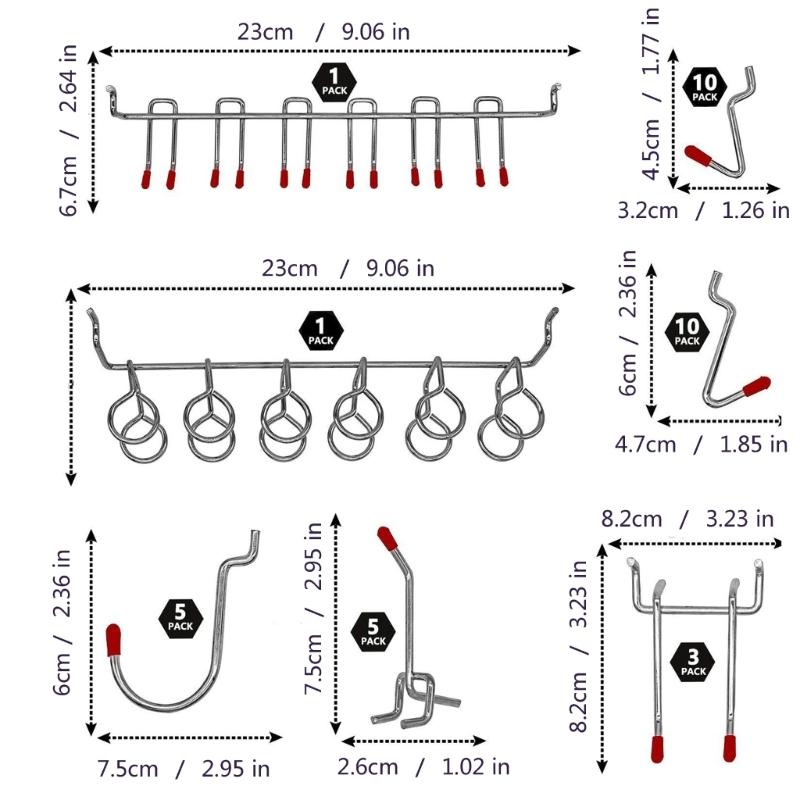 Multipurpose 114pcs Pegboard Hook Collection with Bins Accessory for Streamlineds Storage In Kitchen and Workspaces