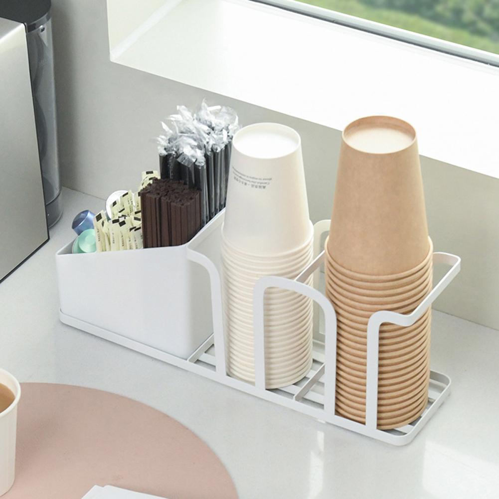 Coffee Tea Condiment Accessories Holder Multifunction Disposable Coffee Cup Holder Organizer for Kitchen Office Break Room