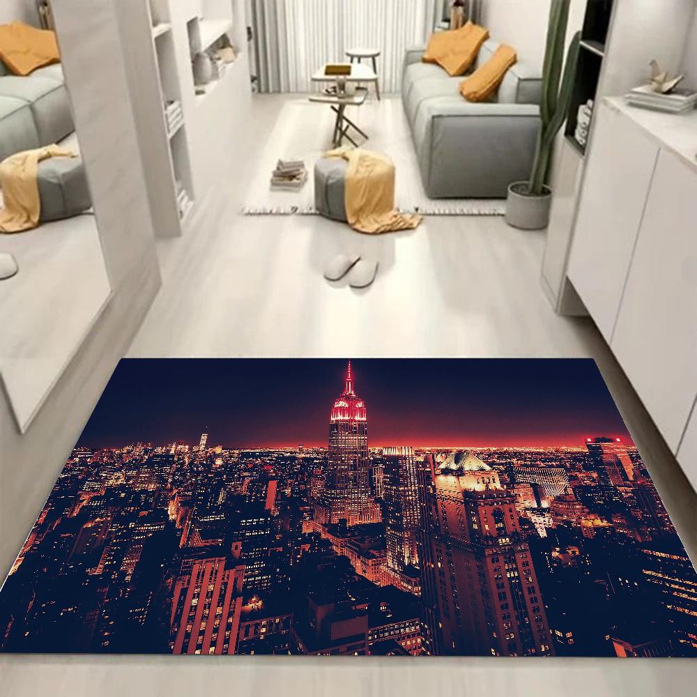 1pc New York City Night Bathroom Absorbent Mats Anti-Slip Mats Home Decor Supplies Carpets Home Kitchen Floor Mats