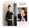 2025 Winter Women's French Chic Black Corduroy Lambswool Coat – Petite Eco-friendly Fur Plush Top