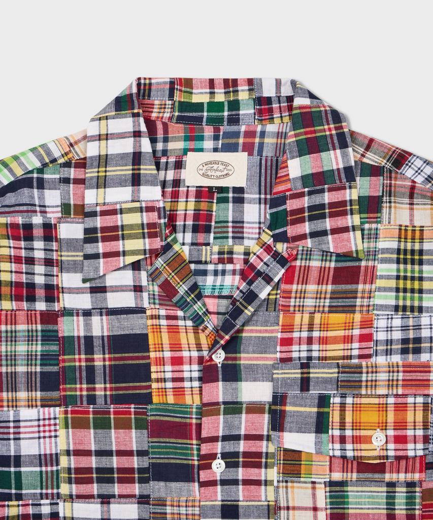 AMFEAST Archive Piece Open Collar Shirt Red Patchwork
