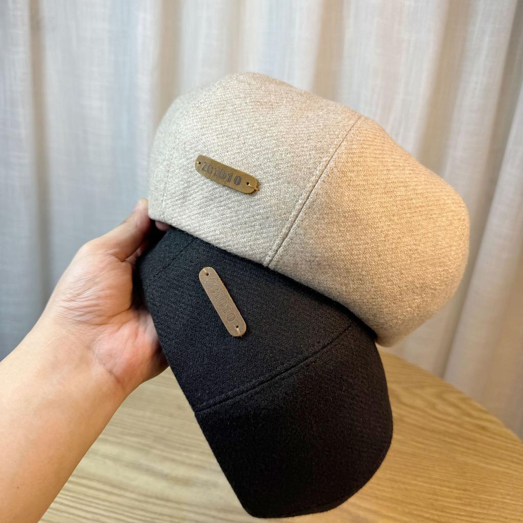 Barett Damen Herbst und Winter Neu Koreanisch Retro Achteckige Mütze mit Kleinem Gesicht Geeignet für Rundes Gesicht Dreidimensionale Malermütze