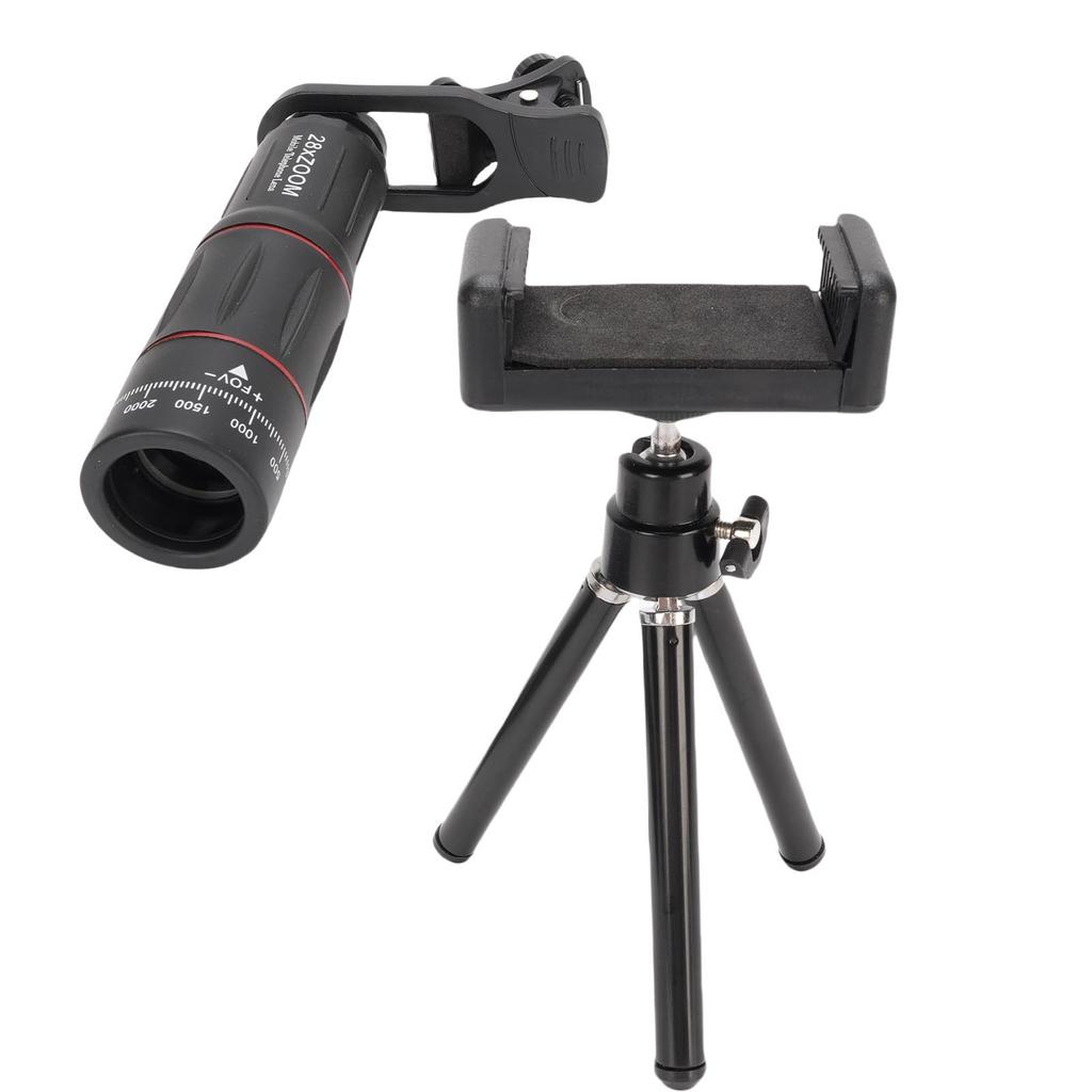 Phone Camera Lens Kit Fit for IOS Phone Universal 28X Telephoto Lens with 0.6X Wide Angle Lens 20X Macro Lens 198