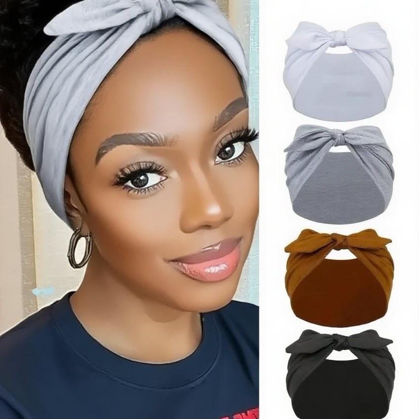 Solid Color Bow Headband for Sports, Fashion & Makeup