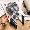 70cm Silk Square Scarf Women Luxury Floral Print Kerchief Soft Satin Hairband Hand Bag Ribbon Foulard Hijab Neckerchief Headband