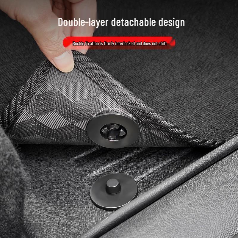 Custom Double-layer TPE Floor & Trunk Mats for Tesla Model YL, Six-Seat Version