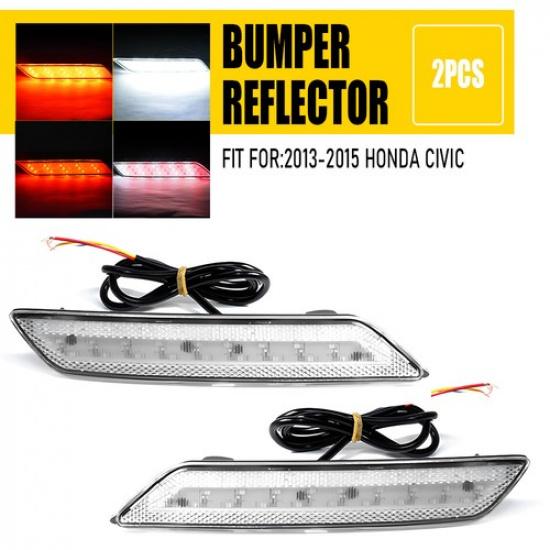 

REAR L+R REFLECTOR BUMPER LED LIGHT TAIL WHITE For LAMPS HONDA 2013-2015 CIVIC