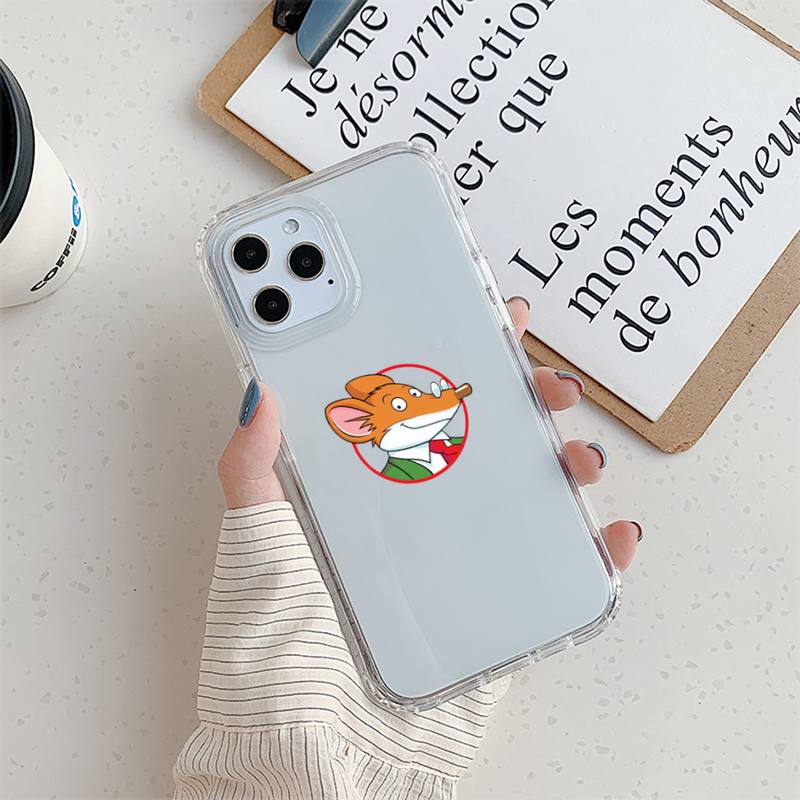 Geronimo Stiton Kreskówkowe Etui na Telefon Dla iPhone 11 12 Mini 13 14 Pro XS Max X 8 7 6s Plus 5 SE XR Przezroczysta Obudowa