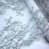23cm wide Elastic Lace, Black Corded Spandex Sewing Mesh Lace Fabric for Lingerie, Bra, Underwear, Dress, Garment & Crafting