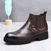 2025 new Chelsea boots men's winter velvet British pointed head heightened black velvet men's boots leather short boots