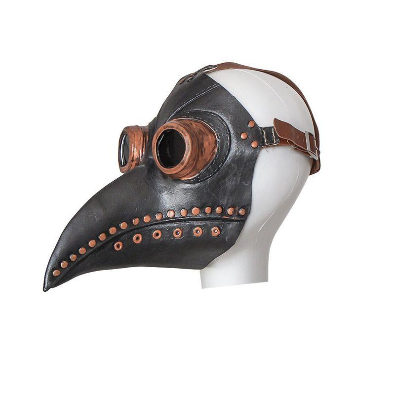 

Plague Doctor Cosplay Costume Dark Bird Men s Dungeon Woodpecker Beak Movie Character Halloween Cosplay Outfit Black + Copper Rivets S