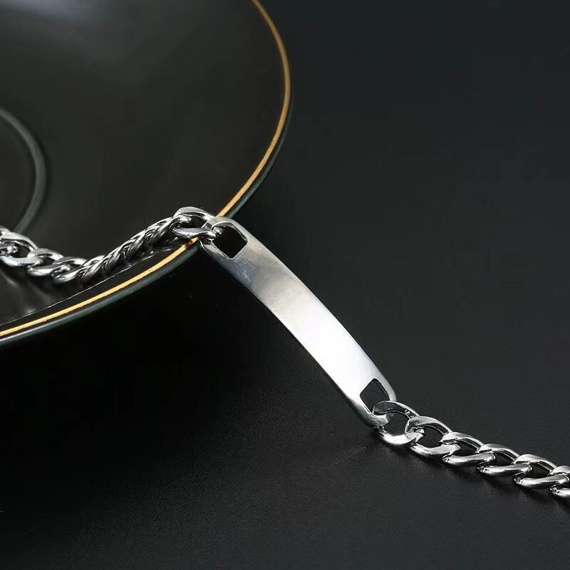 Personalised Men Women Stainless Steel Bracelet Bangle Engraved Jewelry Gift New