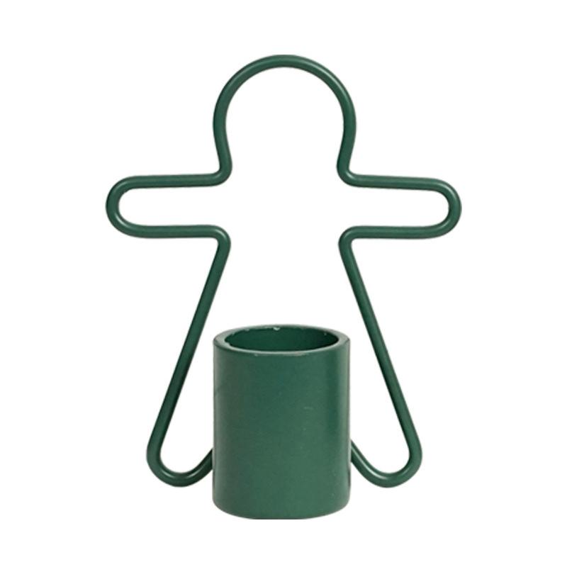 

Красная зеленая свеча Hplder Пряничный человечек Подсвечник Мини Железный Рождественский подсвечник