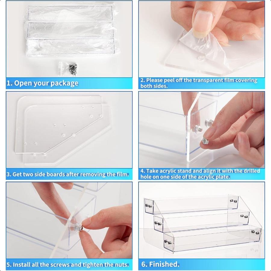 Acrylic Spice Rack Tiered Spice Rack Shelf Seasoning Organizer for Countertop Cabinet Pantry Kitchen Storage 3 Tier