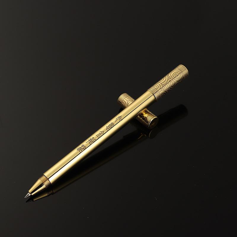 

1 шт. модная креативная золотая шариковая ручка-обруч, медная ручка-колпачок золотая шариковая ручка, металлическая ручка для подписи для бизнеса и офиса 0.5mm золотой