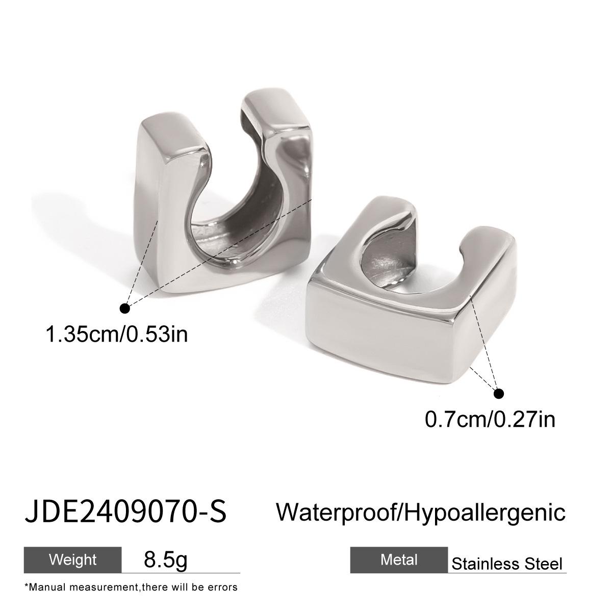 Jieding Geometric Stainless Steel Ear Cuffs - High-End European & American Aesthetic Titanium Earrings