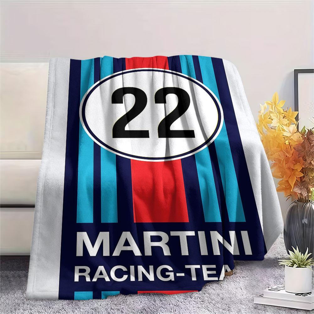1PC Martini Racing Patterned Flannel Blanket Suitable For All Seasons for Home Decor Warmth and Comfort Gifts Holiday Present