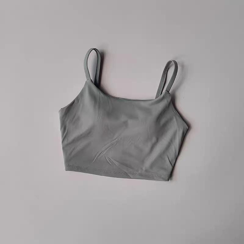 Damen Sommer Sport Tank Top mit integriertem Brustpolster, Schönes Rückendesign, Nacktes Gefühl, Stoßfeste Fitnessweste