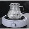 Pour-over Coffee Kettle ,Glass Carafe with Lid Walnut Handle Filter,Drip Coffee Maker Pot for Home Café Restaurant Camping
