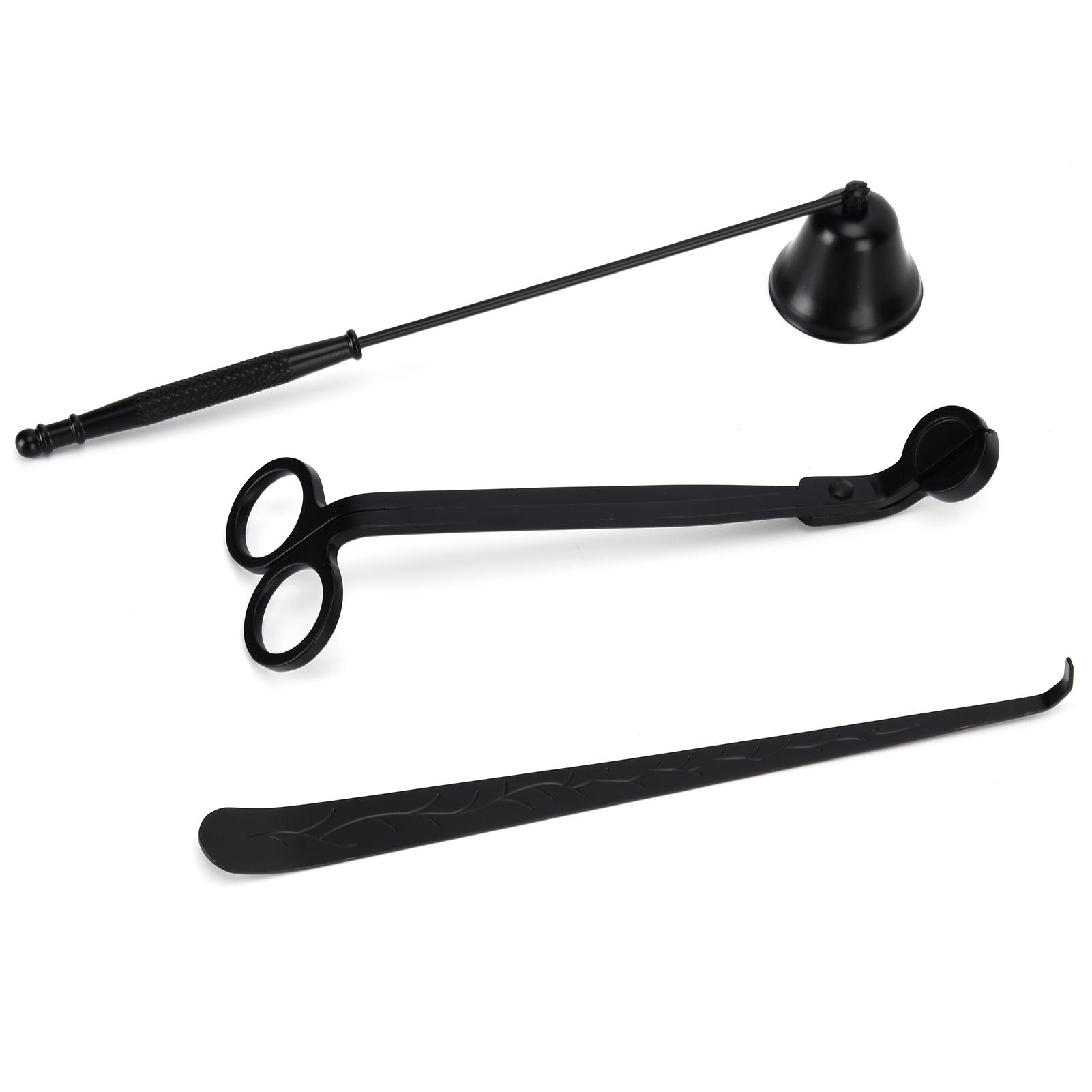 

3PCS Candle Accessory Set Candle Wick Trimmer Cutter Snuffer Extinguisher Wick Dipper Gift SuppliesBlack чёрный