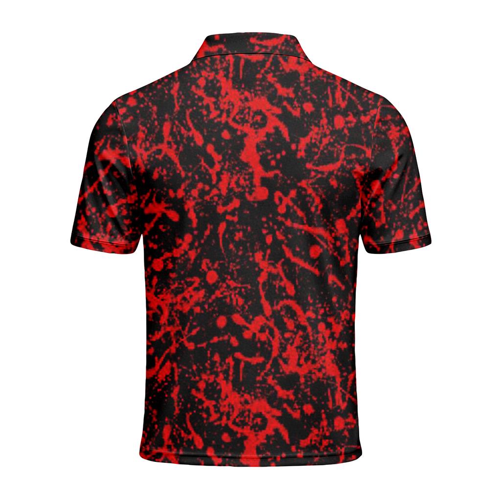 Men's Halloween Print Short Sleeve Button Shirt - Fun Holiday Top