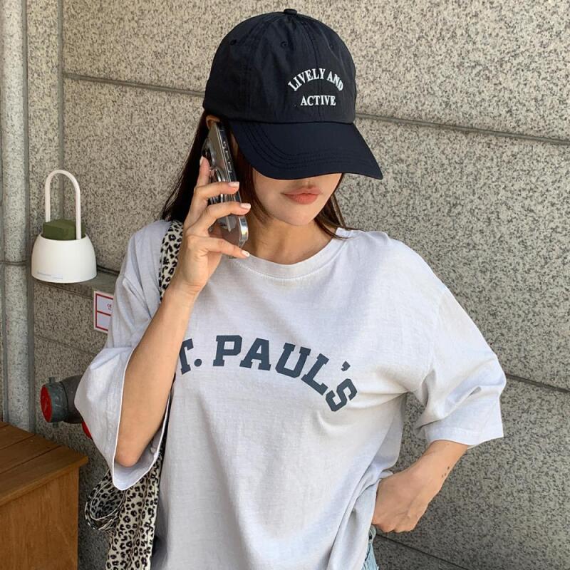 Women s SS Baseball Cap Cursive Hat C8336_Green